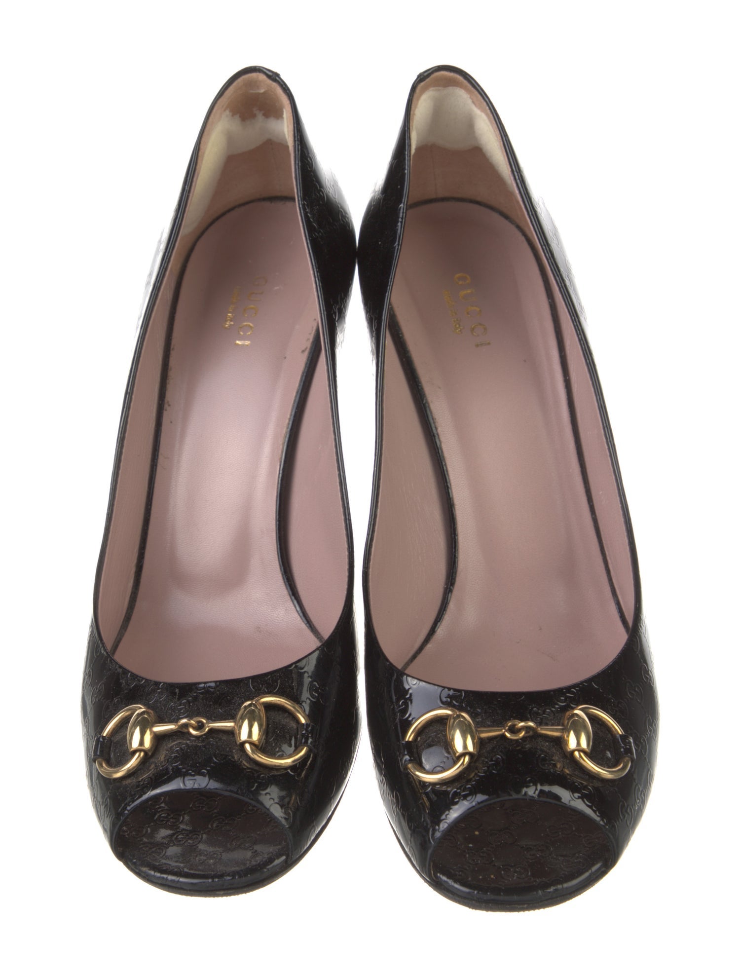 Gucci Horsebit Accent Patent Leather Pumps
